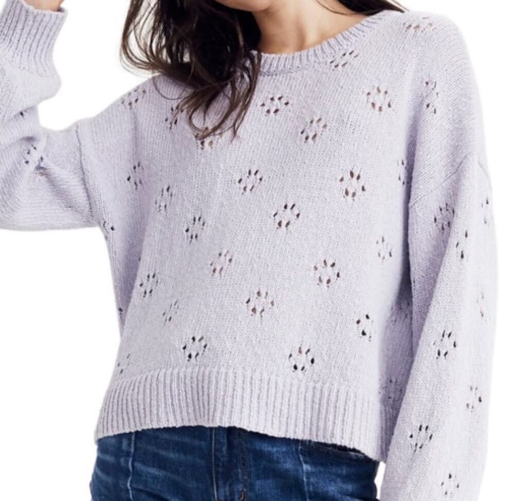 Madewell Lavender Sweater XXS*Daisy shaped knit pattern